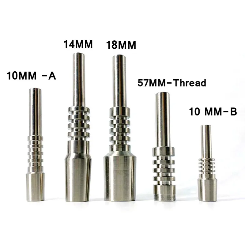 Titanio GR2 Tip Nail Smoking 10mm 14mm 18mm Premium Grade 2 Tips Ti Nails per Glass Nectar Collector Epacket Free