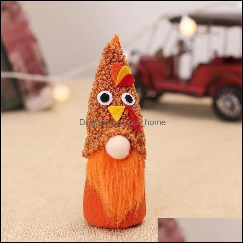 thanksgiving party decorations turkey shaped hat gnomes dolls lighted plush doll cartoon toy festive party supplies home decor mxhome