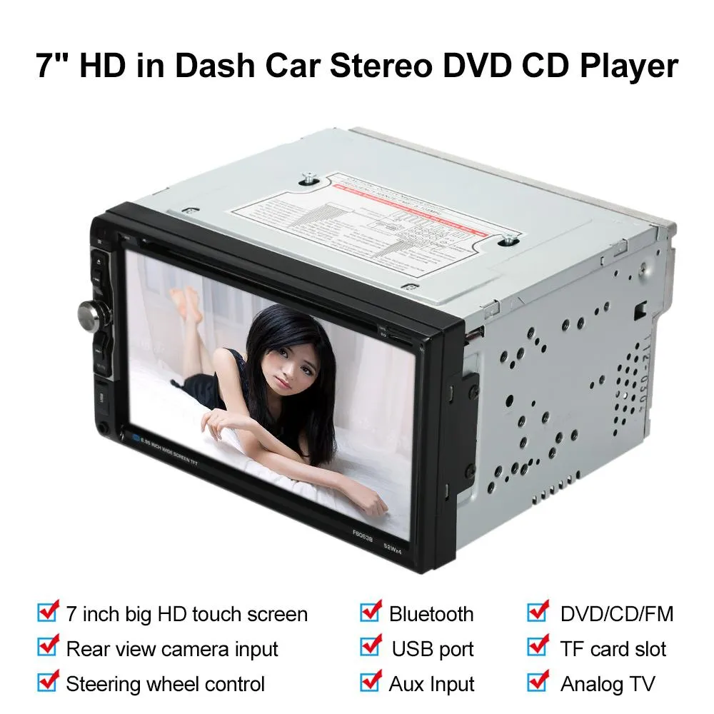 Car Audio 2 Din Car Radio 7''In DVD Player Touch Screen Charge USB Devices with Rear View Camera Input Interface for Ford Focus 2