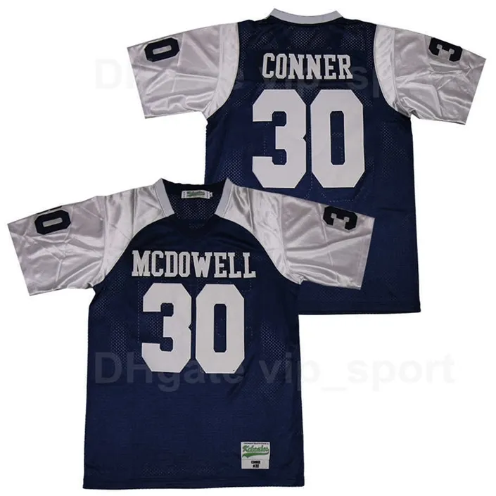 C202 McDowell Trojans High School 30 James Conner Maillot de football Bleu marine Couleur de l'équipe Sport Pur coton cousu respirant Hommes Qualité supérieure