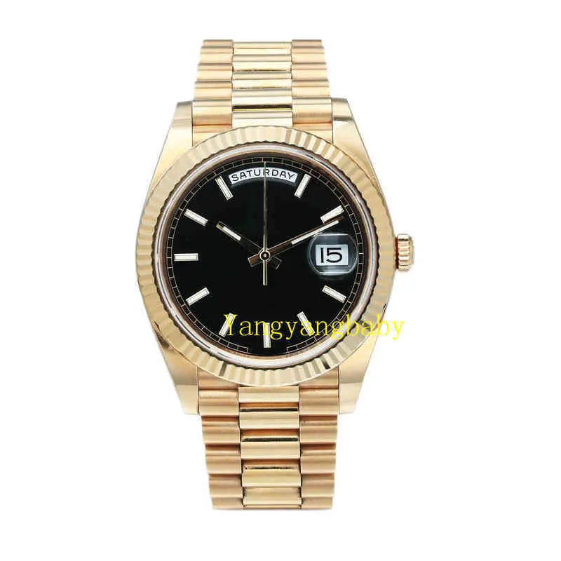 Box Papers With Top Quality Watch 40mm Day-Date Prident 18k Yellow Gold JAPAN Movement Automatic Mens Mens Watche B P Maker 2QU3FO45YZRWKK485