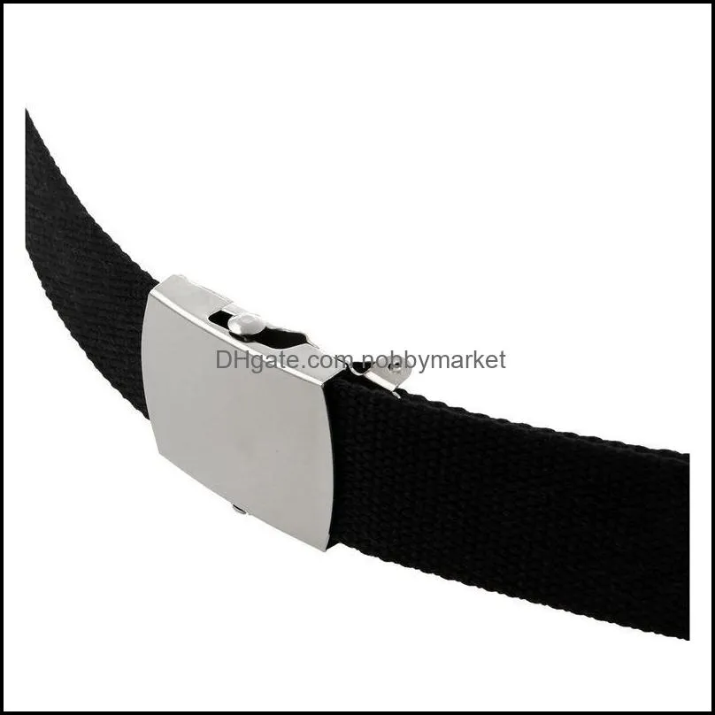 Canvas Belt Style with Silver buckle and Tip 43 inch Long(black)
