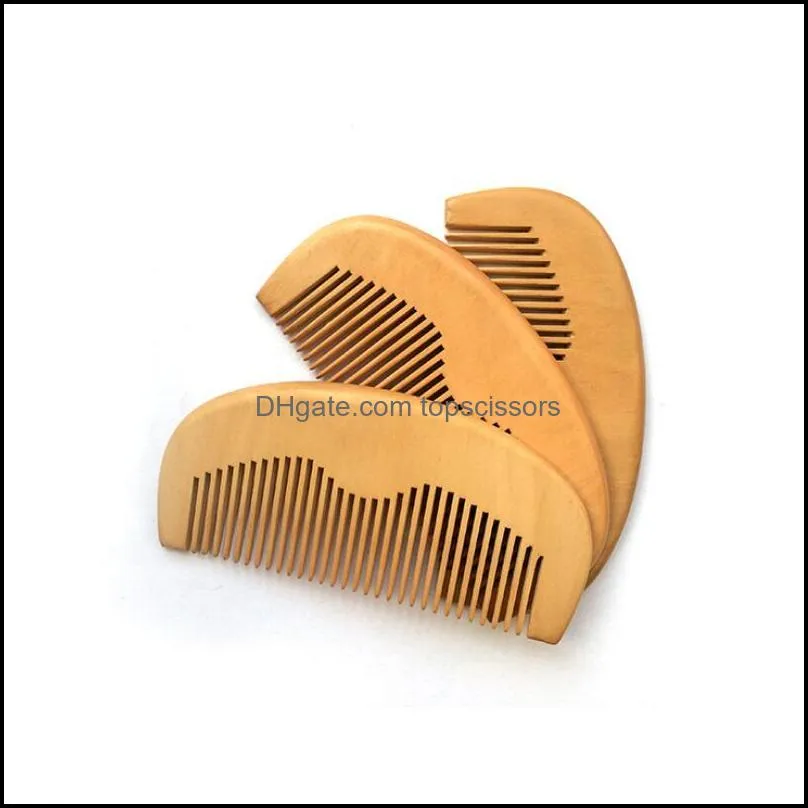 100pcs/lot Fast shipping Customized Engraved Your Logo Natural Peach Wooden Comb Beard Comb Pocket Comb 11.5*5.5*1cm LX8076