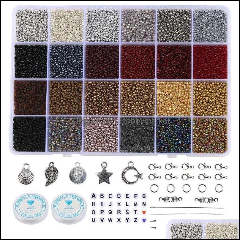 2mm Small Seed Beads Glass Pony Beads for Jewelry Making DIY Art Craft Bracelets Necklace Ring Jewelry Accessories Kits