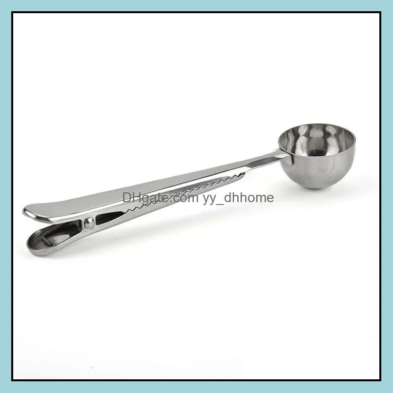 10ml coffee meauring tool stainless steel scoop measure spoon bake spoon with clip