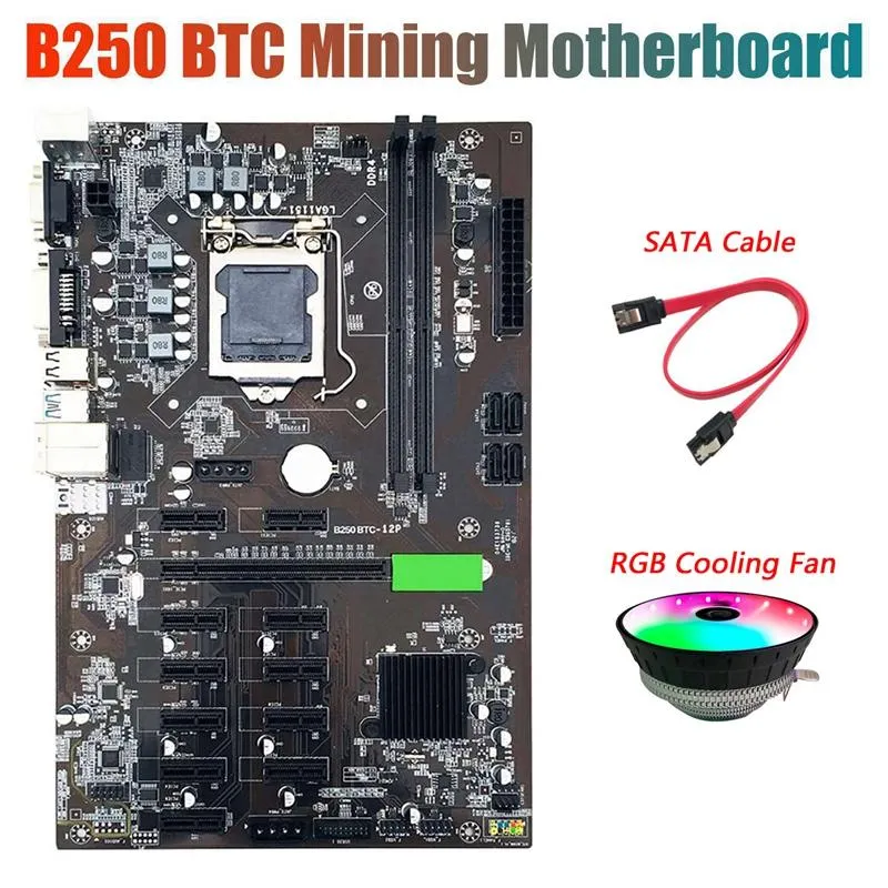 B250 Miner Gigabyte Motherboard Price With RGB CPU Cooling Fan