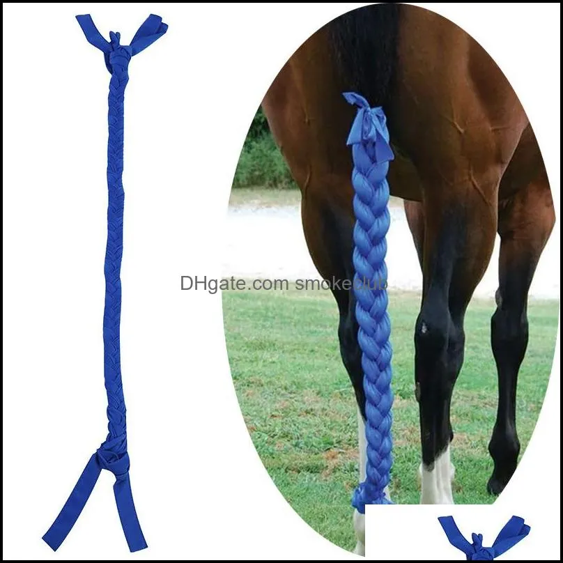 Tresse Cheval Équipement De Protection Anti-Moustiques Mouches Garder Au Chaud Queue De Cheval Fournitures Équestres Prêle Sac Drop Delivery 2021 Pet Home Gard