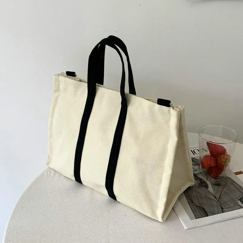 Borse da sera Borsa a tracolla in tela da donna Grande Shopping Coreana Chic Ladies Messenger Studenti Libri Tote Borsa in tessuto di cotone per ragazzaSera