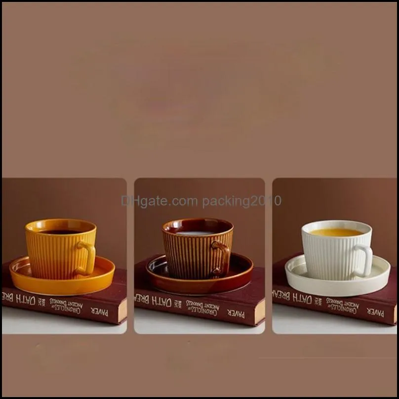 mugs european retro coffee mug luxurious ceramic milk flower tea cup saucer set classic three-dimensional home breakfast