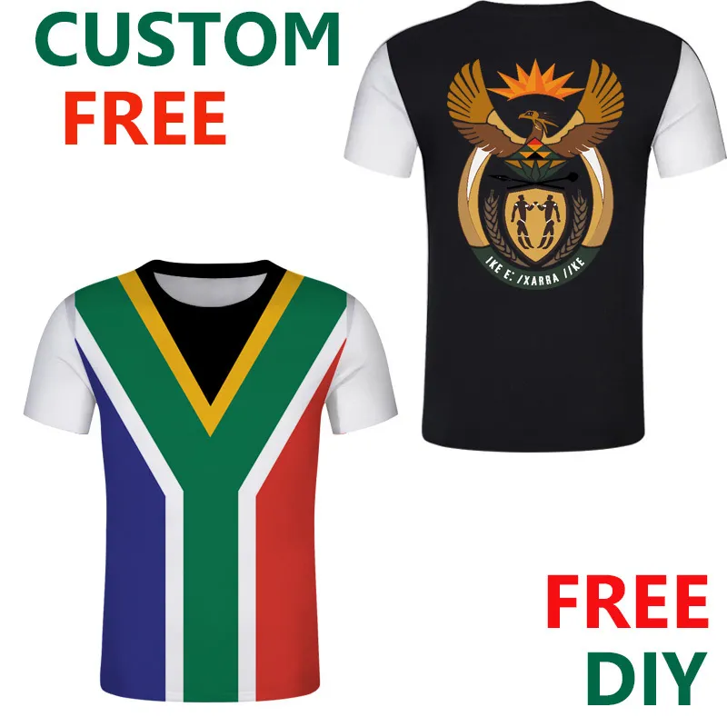 Güney Afrika 3D Özel Erkekler Spor Tshirts Baskı Diy Afrika Amblem Tişörtleri Za Homme Country African Za Jersey 220614