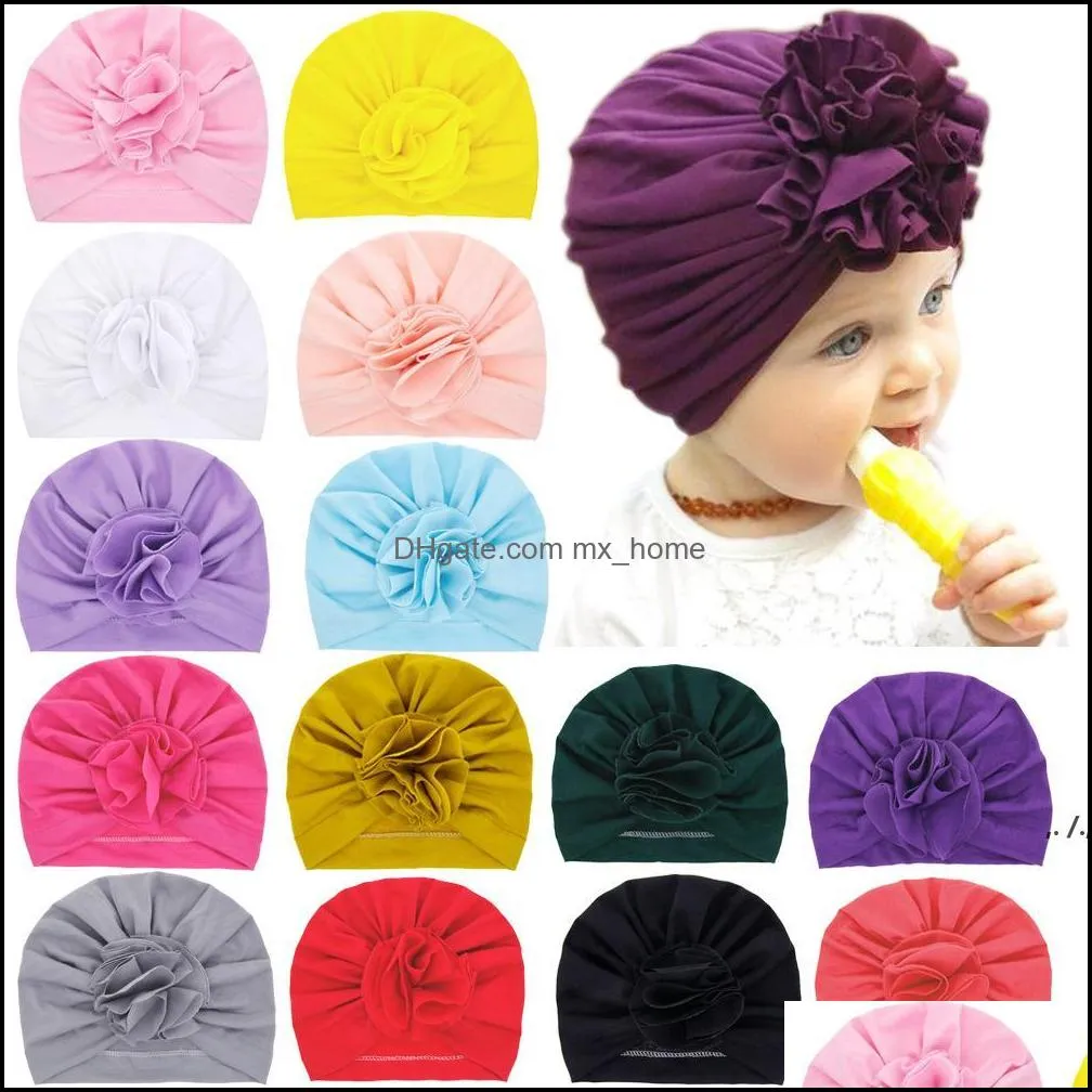 Festhattar festliga leveranser hem trädgård 15 stilar söta spädbarn småbarn hatt unisex handgjorda blommor knut turban mössa barn pannband kepsar baby