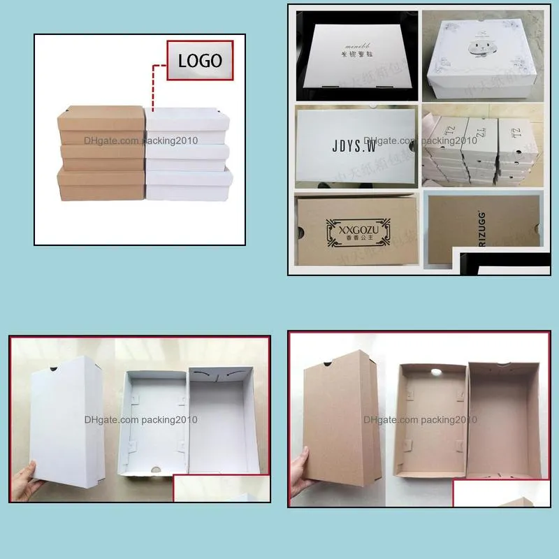 100pcs/lot 10sizes White Kraft Paper Boxes White Paperboard Packaging Box shoe Box Craft Party Gift