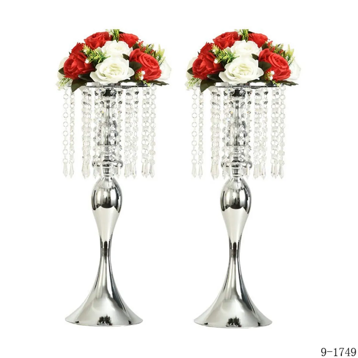 Décoration mariages fête route plomb fleur Table support cristal or Tables centres de mariage pour mariage décor 070