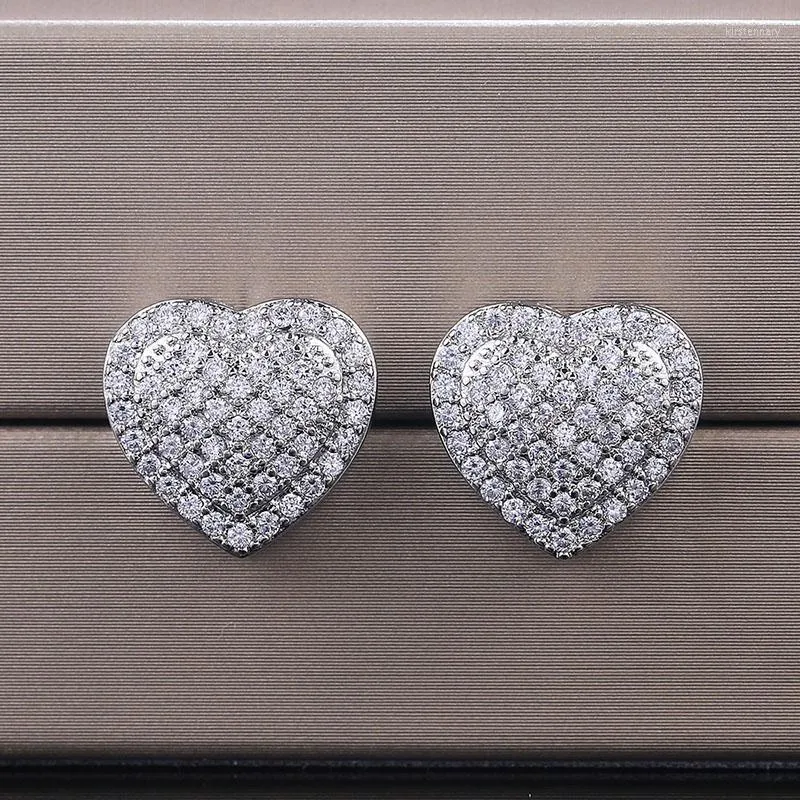 Boucles d'oreilles de mariage pour femmes pour femmes luxe glacée en zircon couleur argenté perçant kpop oreilles mode bijou mignon kbe351stud kirs22