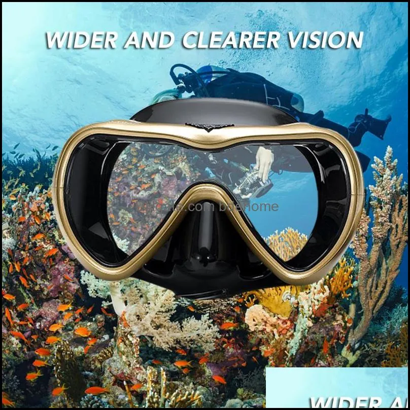 Leakproof Snorkel Set Anti-fog Swimming Snorkeling Goggles Glasses With Easy Breath Dry Tube Diving Masks