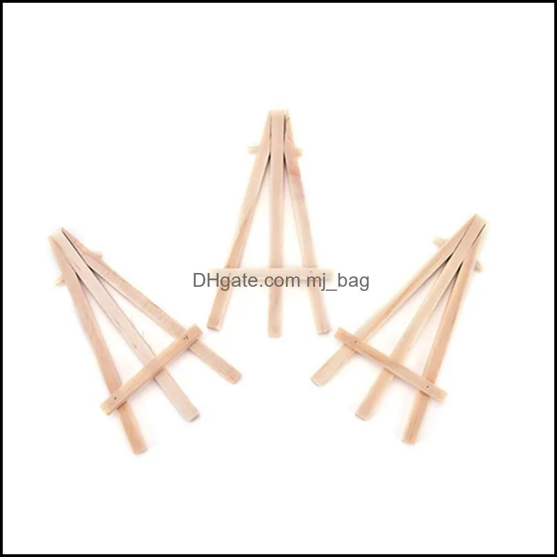 8x15cm natural wooden mini tripod easel mini display stand for wedding place name holder menu board