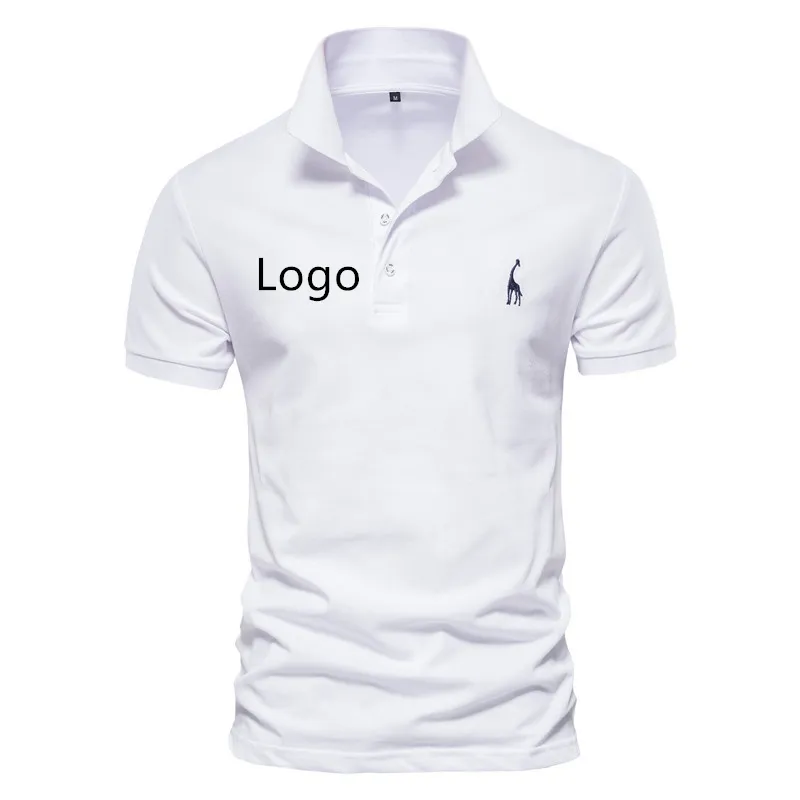 맞춤형 단색 편안한 남성 폴로 셔츠 100%면 여름 브랜드 고품질 남성 폴로 셔츠 TSHIRT TOP 220607