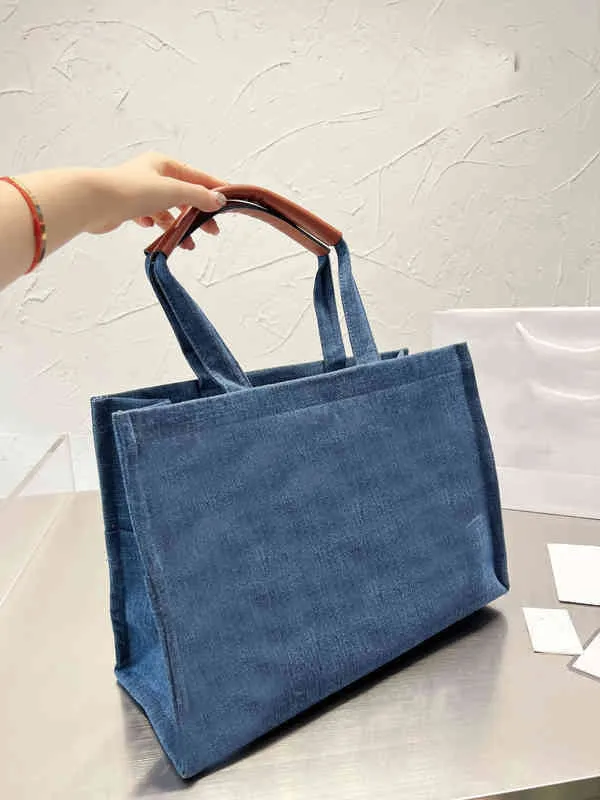 Einkaufstaschen Denim-Leinentasche Tote Handtaschen Pendler-Leinentasche mit großer Kapazität High Sense Schulter-Crossbody-Geldbörsen 220825