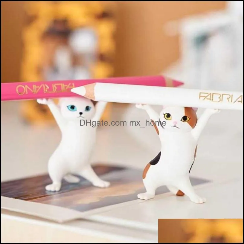 figurines for office desk accessories japanese dancing cat pen holder student lovely desktop ornament 4690 q2