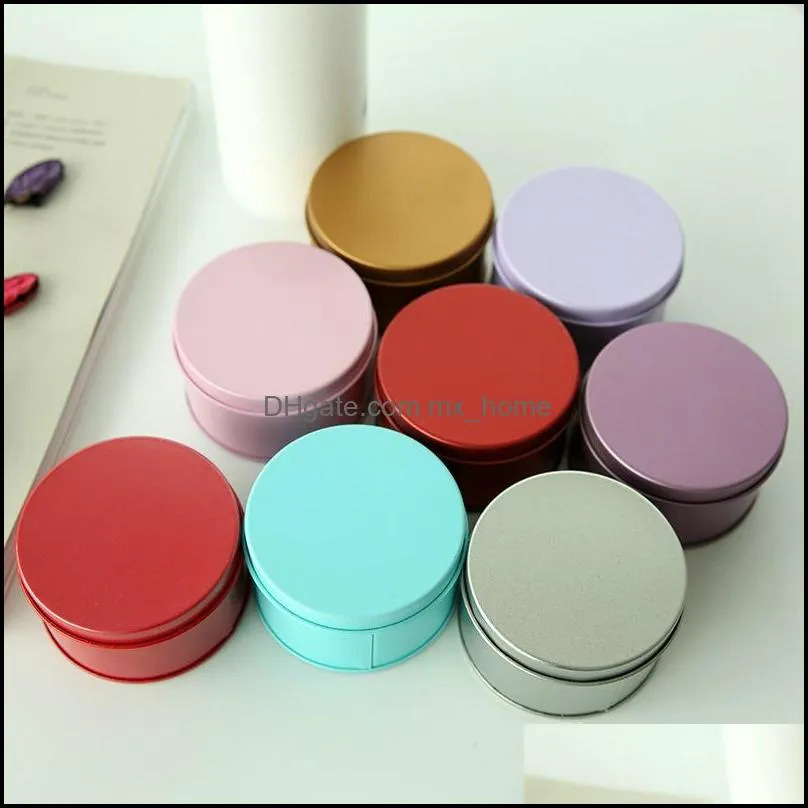 Candy Box Tinplate Candle Jar Empty Metal Tin Can Tablet Pill Earrings Storage Box with Lid Round Container Small Home Decor