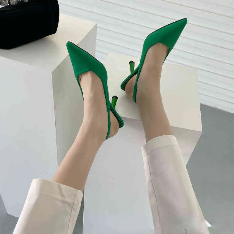 2022 여름 섹시한 하이힐 얕은 뾰족한 싱글 신발 샌들 여성의 아프리카 파티 패션 트렌드 여성 신발 G220425