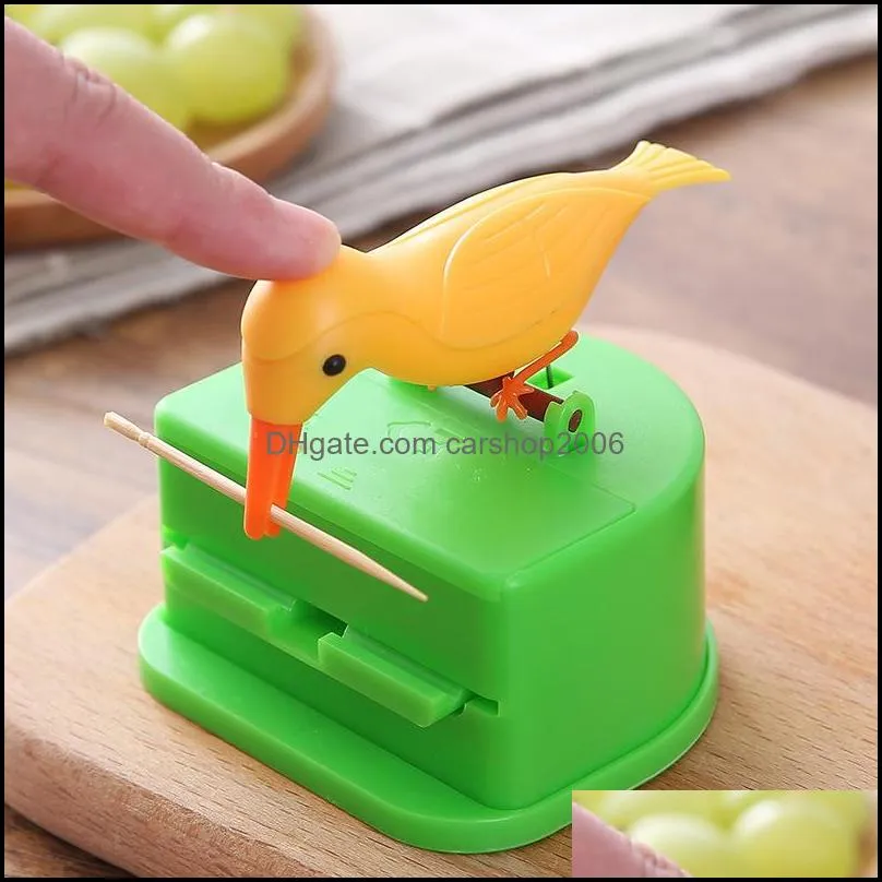 small bird toothpick container automatic toothpick dispenser toothpick holder home decoration kitchen accessories