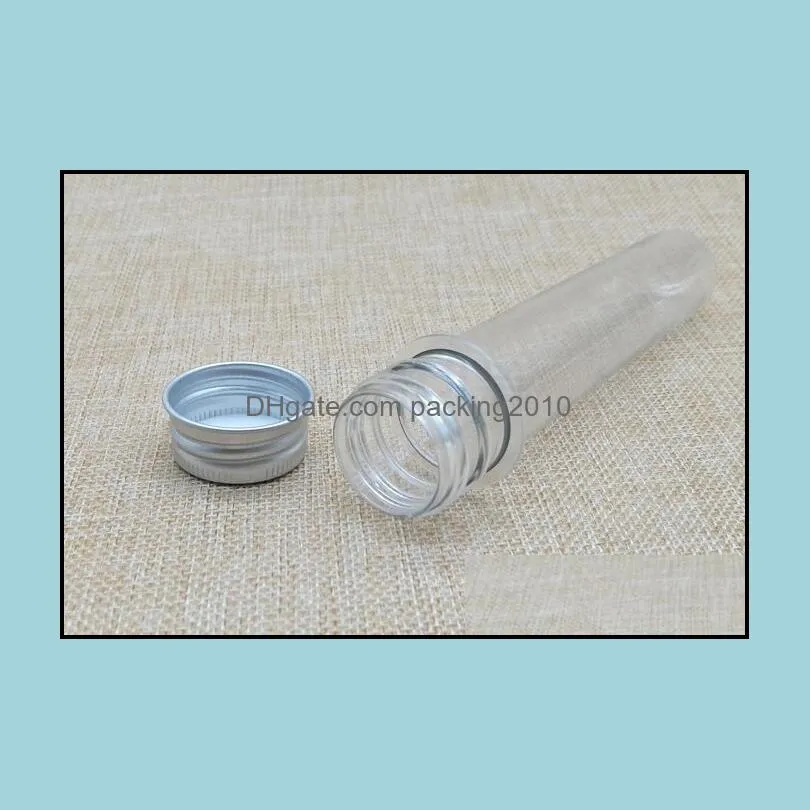 100pcs/lot 40ml Transparent Mask Bath Salt Test PET Tube 40cc Clear Plastic Bottle Cosmetic Tube With Aluminum Cap