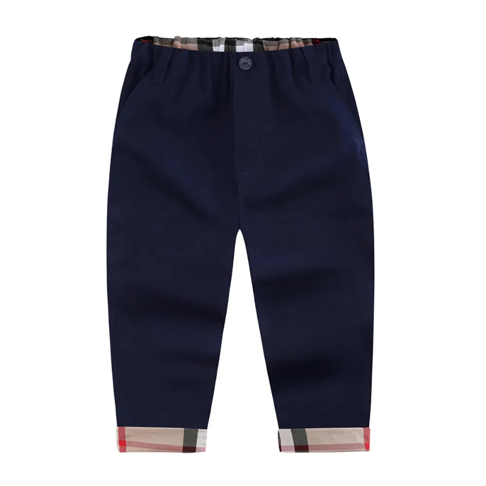 Kids Designer Broek Lente en Herfst NavyNieuwe Jongens Veelzijdige Broek Casual Broek Modieuze Broek voor Kinderen Maat 90-140 PSK118