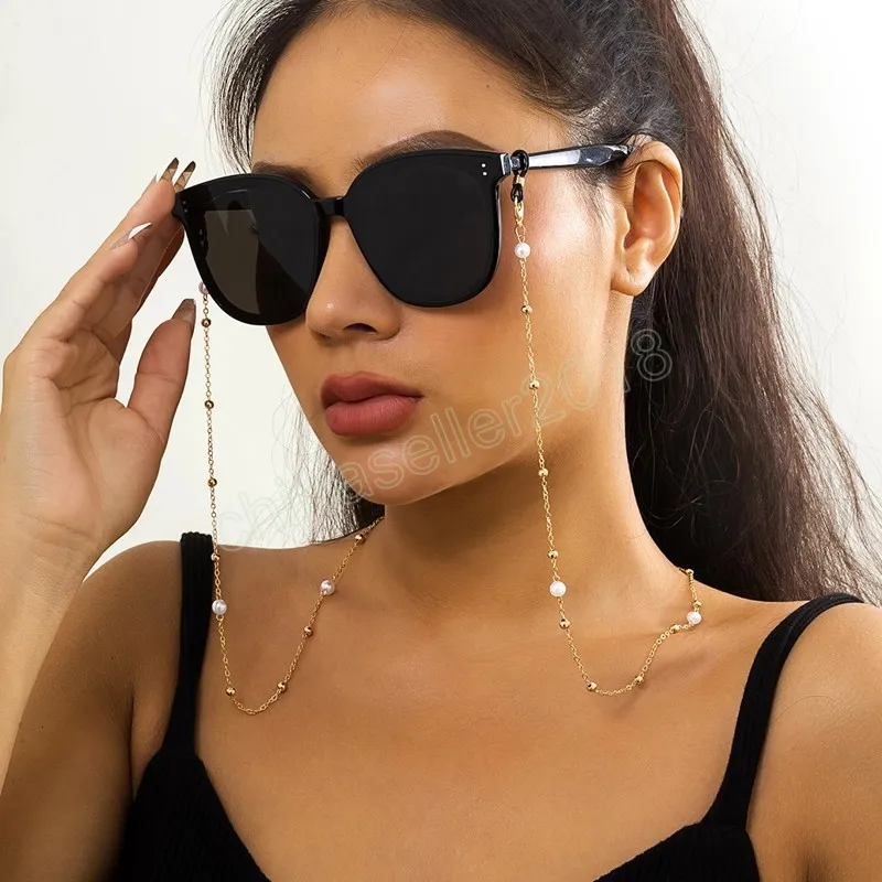 Trendy Beads Sunglasses Chains for Women Pearl Eyeglasses Holder Neckband Glasses Chain Lanyard Fashion Jewelry