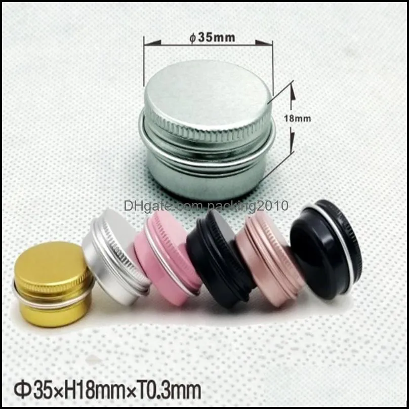 15ml 15g Metal Storage box 10g Aluminium Tins Jars Lip Balm Containers Empty Jars Screw Top Tin Cans 6 colors
