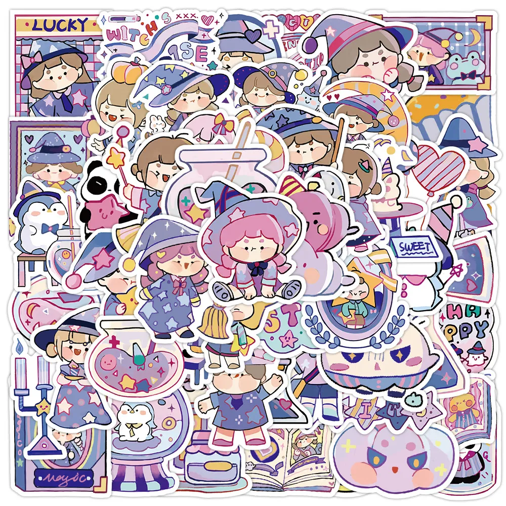 Save Big on Bulk Magic Stickers Anime Car Stickers, Cute Stickers For Cars:  50PCS Vinyl Decals Whimsical Designs For Skateboards, Bikes, And More