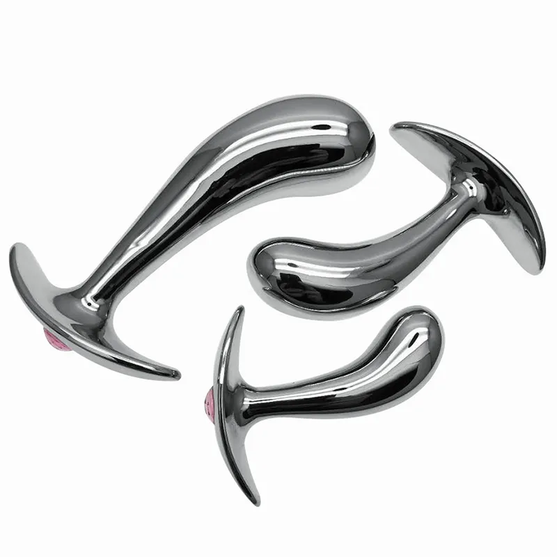 Metalen anale plug kan strapon glad dildo sexy speelgoed voor man / vrouwen masturbator G spot stimulatie massager dilator plug.