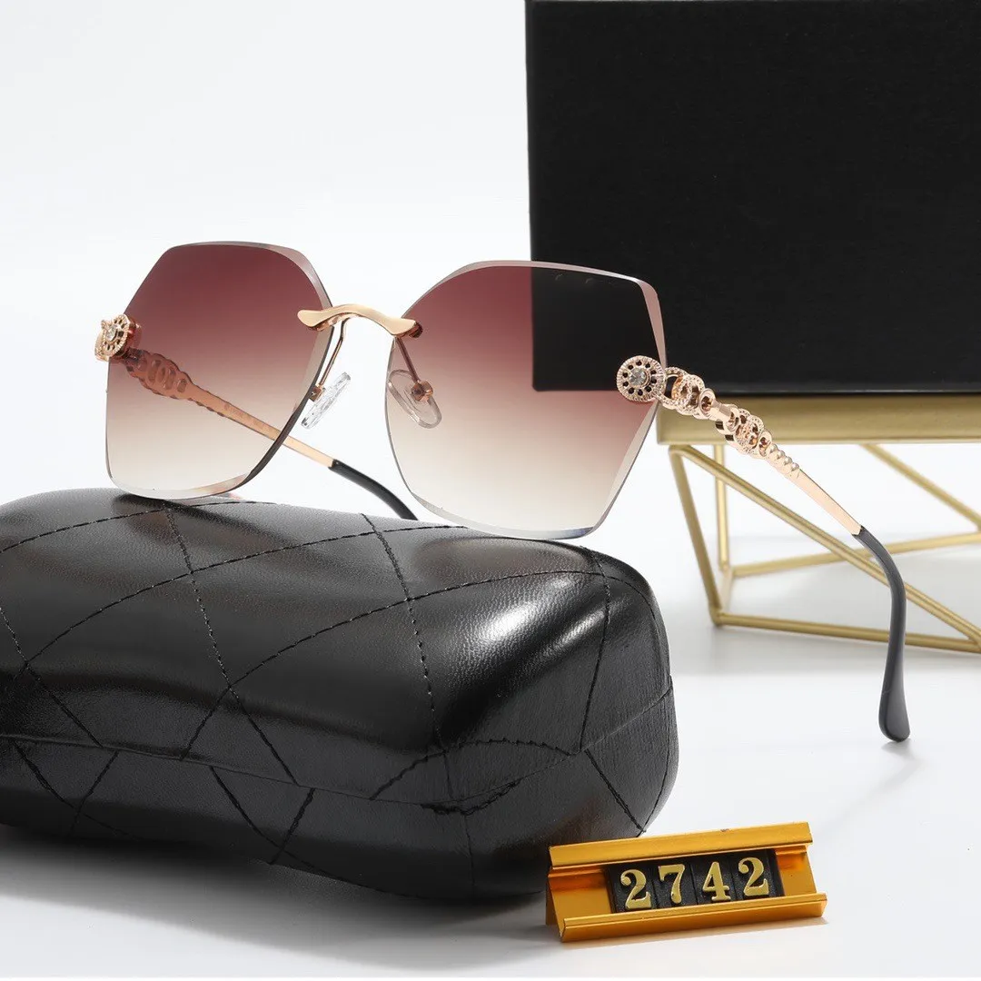 22 Rimless Square Rimless Oversize Sunglasses For Women And Men Small Gradient ...