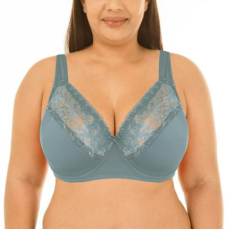 Plus Size Lace Bralette With Underwired Support Full Cup Top
