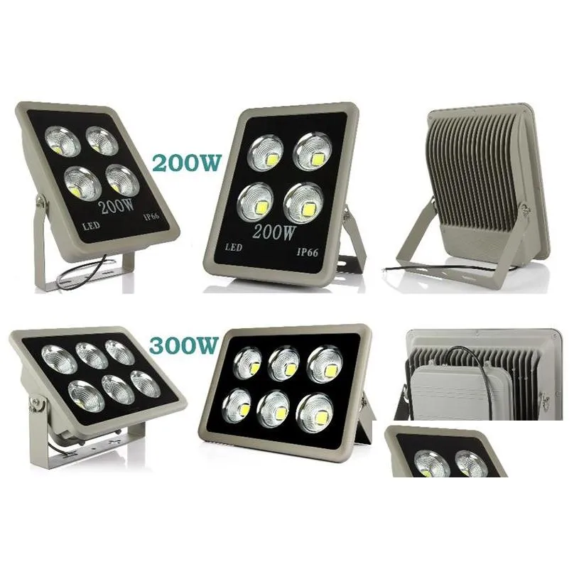 led floodlight ac 85265v cob 200w 300w 400w 500w reflector flood lighting spotlight waterproof outdoor gargen lamp