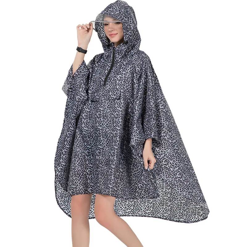 3 patterns high quality waterproof polyester women rain coat cape hooded for ladies men hiking bicycle rain poncho 201202