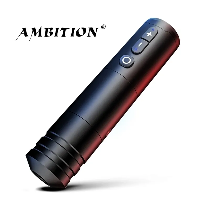 Tätowiermaschine Ambition Ninja Tragbarer kabelloser Stift Leistungsstarker kernloser Gleichstrommotor 2400 mAh Lithiumbatterie für den Körper des Künstlers 220921