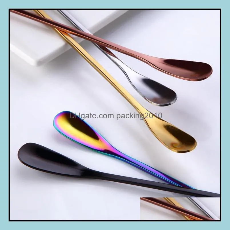 304 stainless steel coffee spoon cute long handle coffee spoon with gourd handle restaurant & bar stirring spoon 260/200mm dhl sn5259