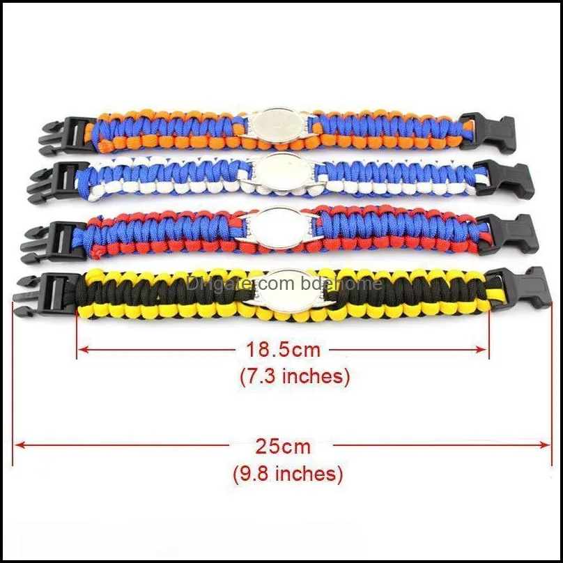 Mix Styles 32 Football Team Paracord Survival Bracelets Custom Made Camping Sports Bracelets Customized logo Team umbrella