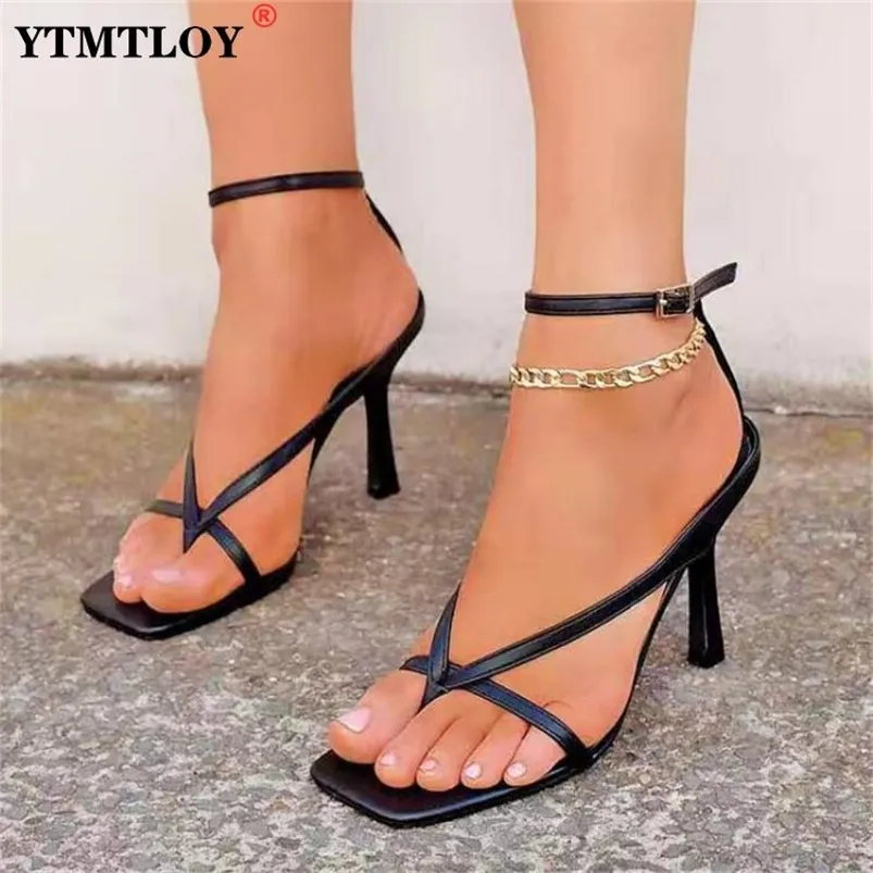 Sandal Shoes N Band Party Dress Pump Peep Toe Strap Strap Women Summer Fashion Thin High Heels Gladiator 220610