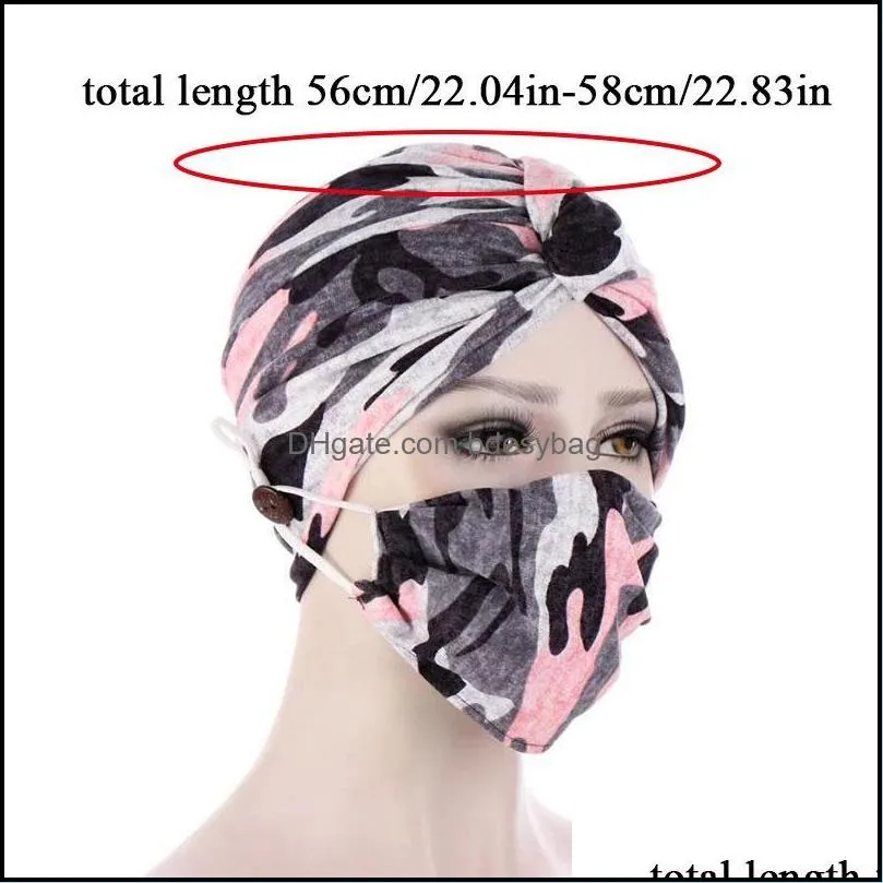 Berets Muslim Hijab Scarf Twist Bonnet Night Hat With Masks Floral Print Head Cover Mask India African Women Fashion Wraps Turban