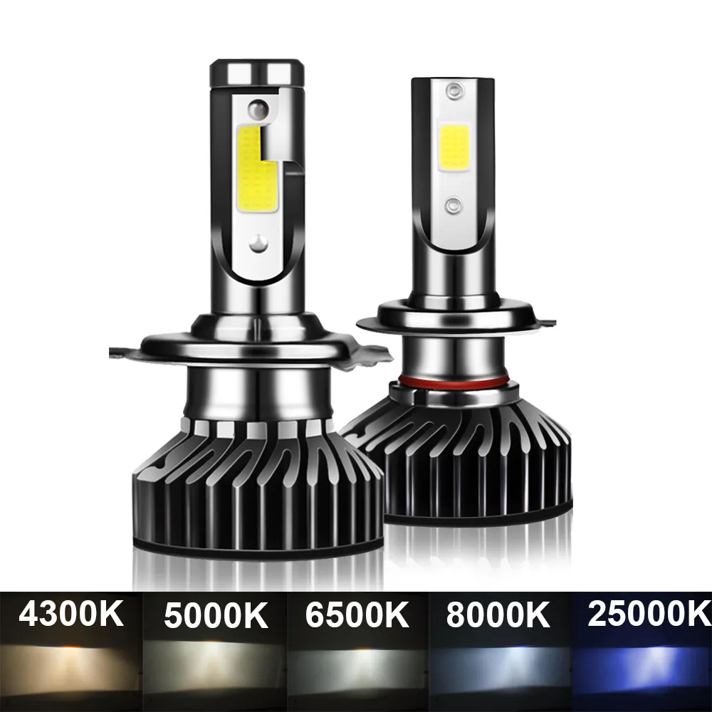 1 çift 80W 14000LM Araba Ön Far H4 H7 H1 LED H8 H9 H11 4300K 5000K 6500K 8000K 25000K Otomatik sis lambası 16000LM 12V LED Ampul