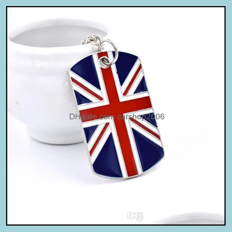 2pcs Keychain Stylish Unique Fashion Creative Union Jack Keychain Simple Keychain Country Flag American National Flag