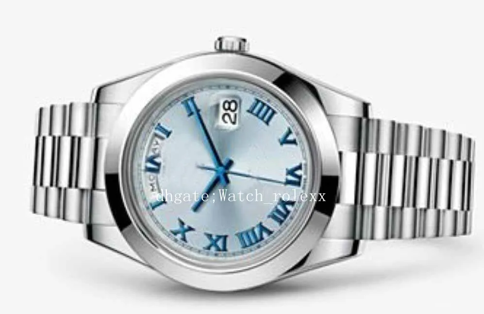 5 Star Super Mens Luxury Watches 228206 Platinum 40mm Day-Date Ice Blue Arabic Rare Dial Automatic Fashion Men's Watch Foldin281T