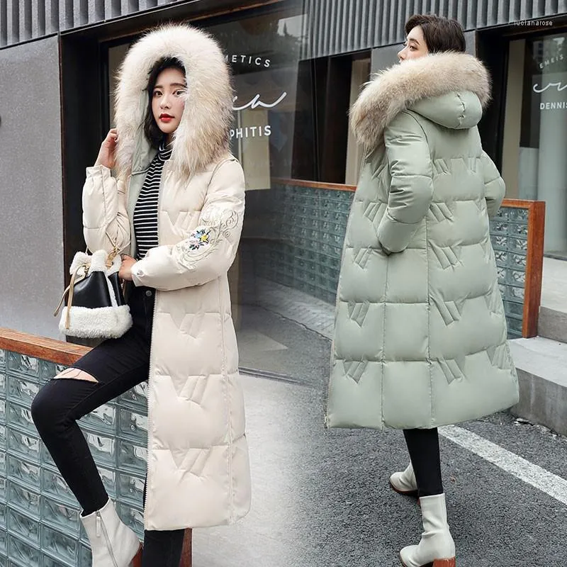 Parkas en duvet pour femmes FTLZZ hiver coton veste rembourrée élégante femme longue Double face vestes décontracté épaisseur manteau à capuche Luci22