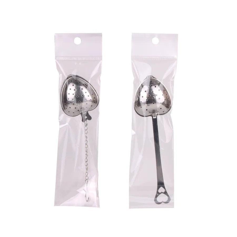 Handle Love Heart Shape Style Tea Strainers 304 Stainless Steel Tea Infuser Teaspoon Filter With individual bag