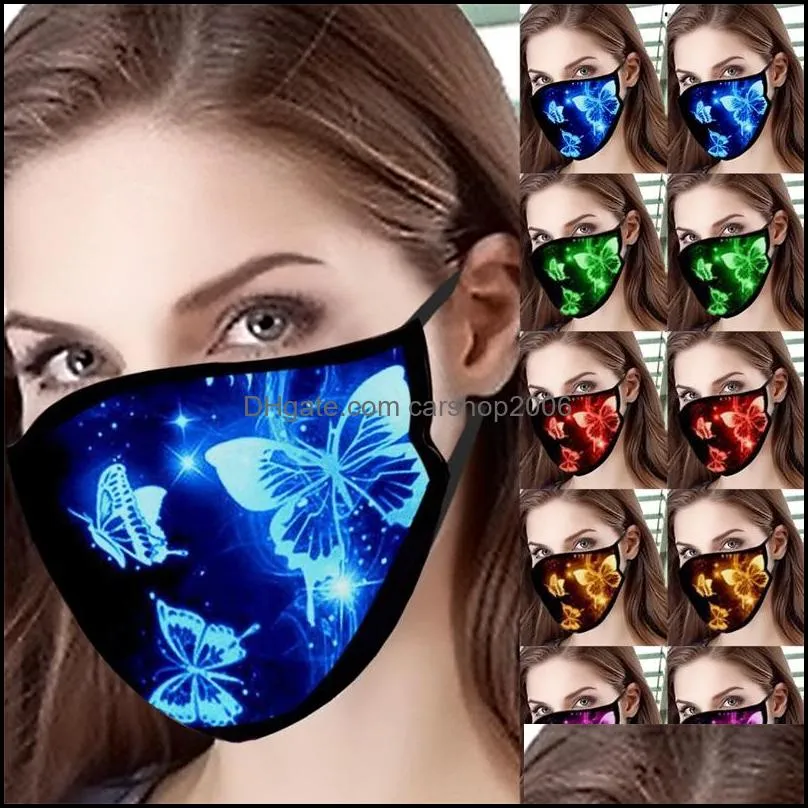 2021 Butterfly printing mask Washable Breathable face mask outdoor sport Windproof dust-proof Cycling Masks Designer Masks 25 O2
