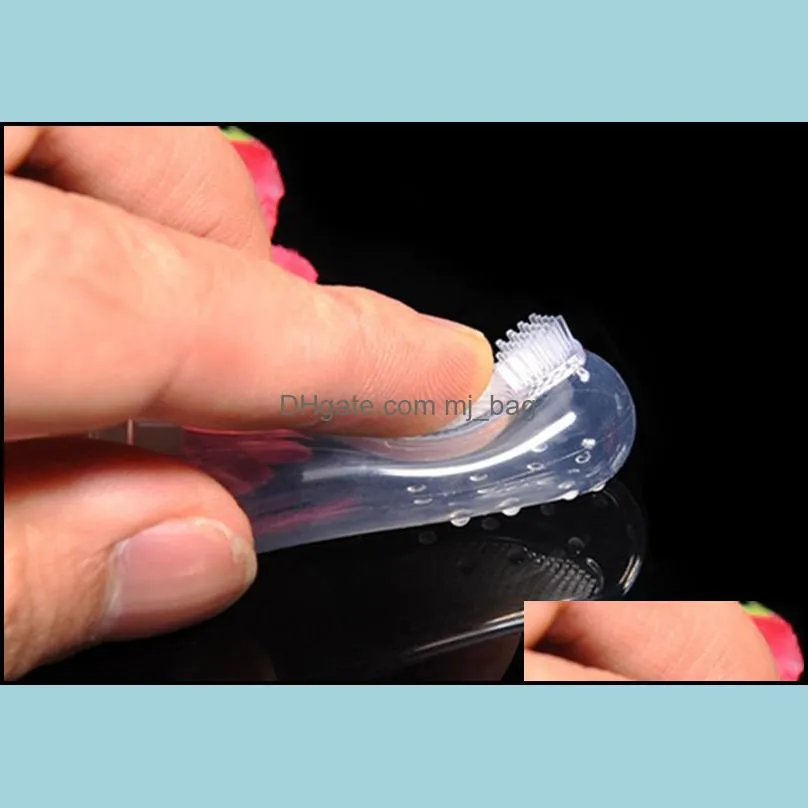 transparent clear silicone finger toothbrush for dogs baby teeth care toothbrush cleaning brush finger toothbrush for baby