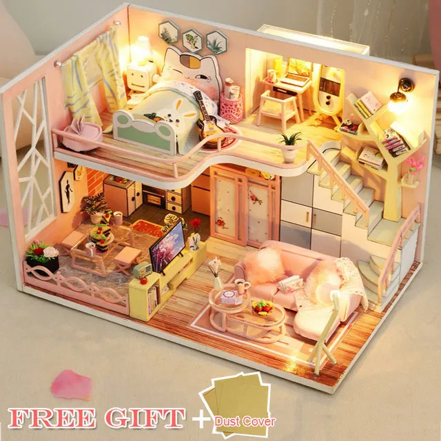 Rolife Maison De Poupée Coin Librairie – Kit Miniature En Bois Avec Lumières LED – Puzzle 3D – Cadeau Créatif Enfant Et Adulte