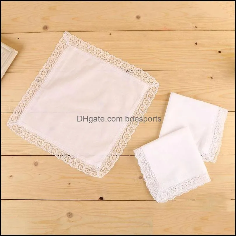 Handkerchief Home Textiles Garden White Lace Thin Woman Wedding Gifts Party Decoration Cloth Napkins Plain Blank Diy 25X25Cm W-00382 136 J
